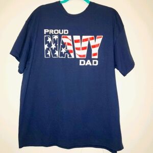 MV Sport "Proud NAVY Dad" Short Sleeve Tee - Blue 182